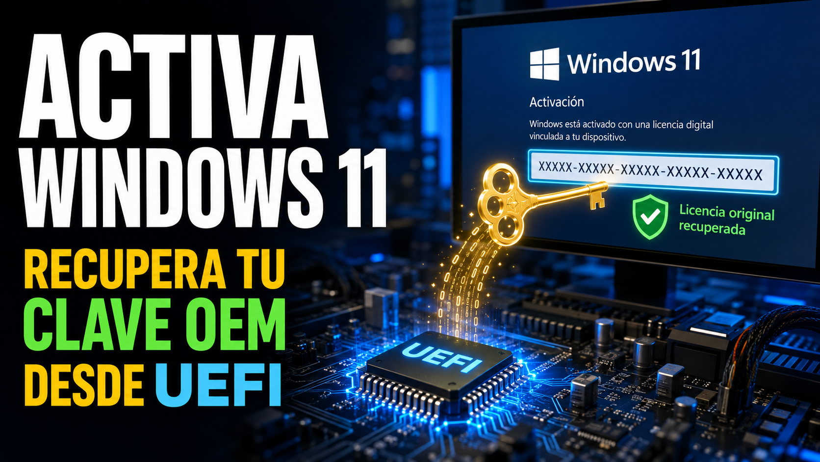 Activar Windows 11: recuperar clave OEM del firmware UEFI