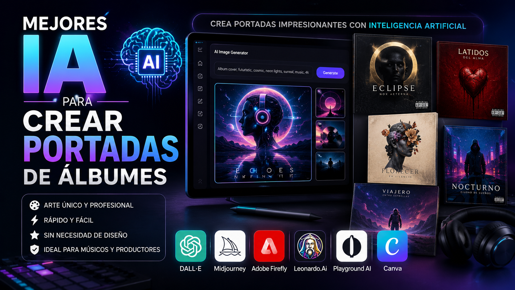 Mejores IA para crear portadas de álbumes 2026