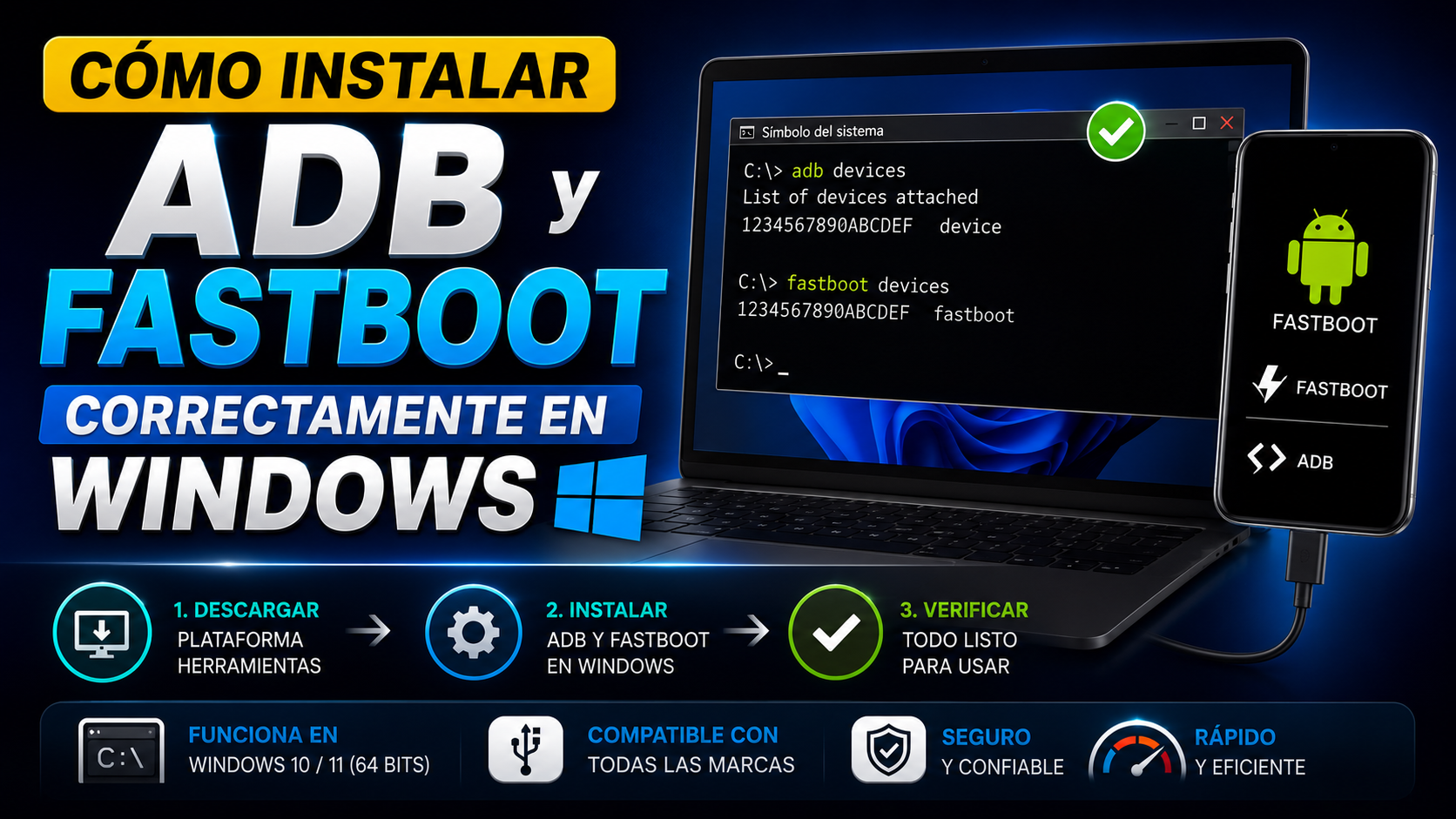 Cómo instalar ADB y Fastboot correctamente en Windows